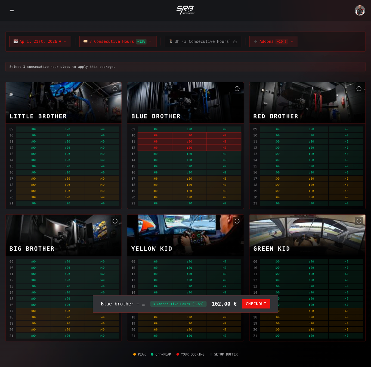 GT Lane booking dashboard